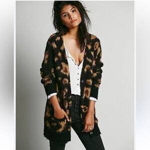 Free people leopard cardigan